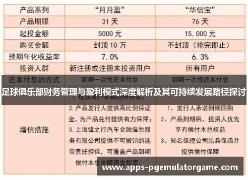 足球俱乐部财务管理与盈利模式深度解析及其可持续发展路径探讨