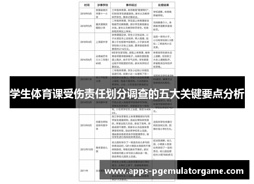 学生体育课受伤责任划分调查的五大关键要点分析